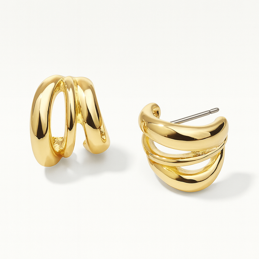 Smara 14K Gold Plated Hoop Earrings