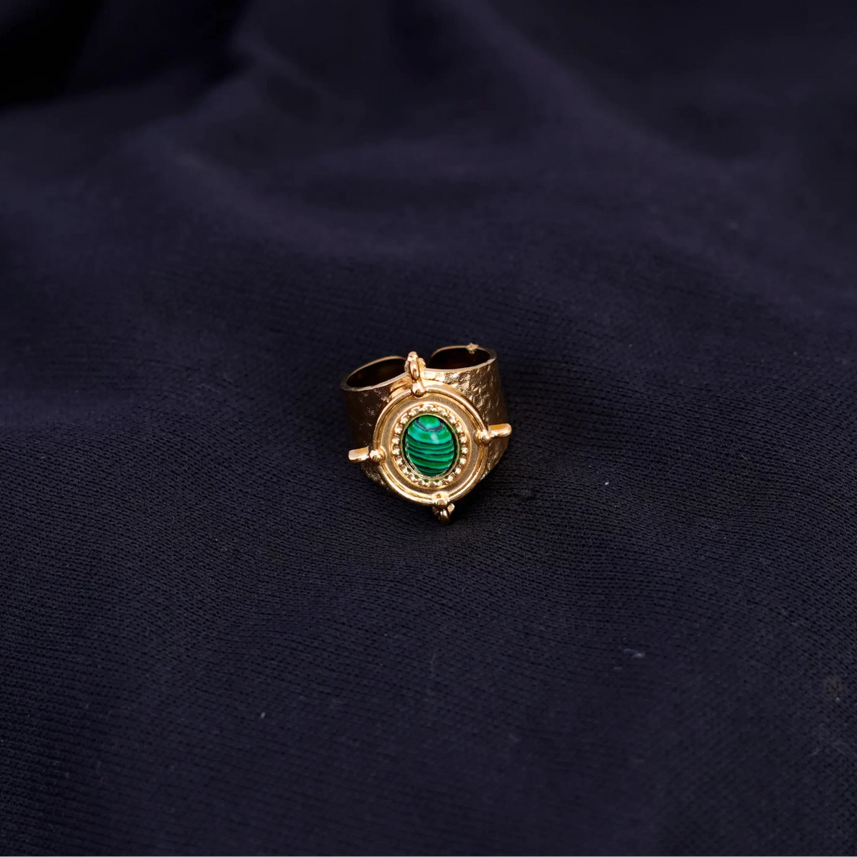 Smara Geometric Tiger's Eye Stone Adjustable Ring