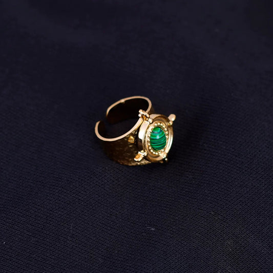 Smara Geometric Tiger's Eye Stone Adjustable Ring