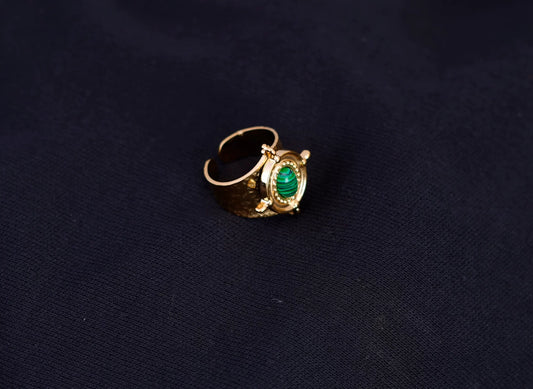 Smara Geometric Tiger's Eye Stone Adjustable Ring