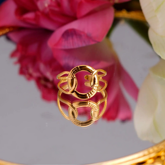 Smara Twisted Spiral Stainless Steel Ring