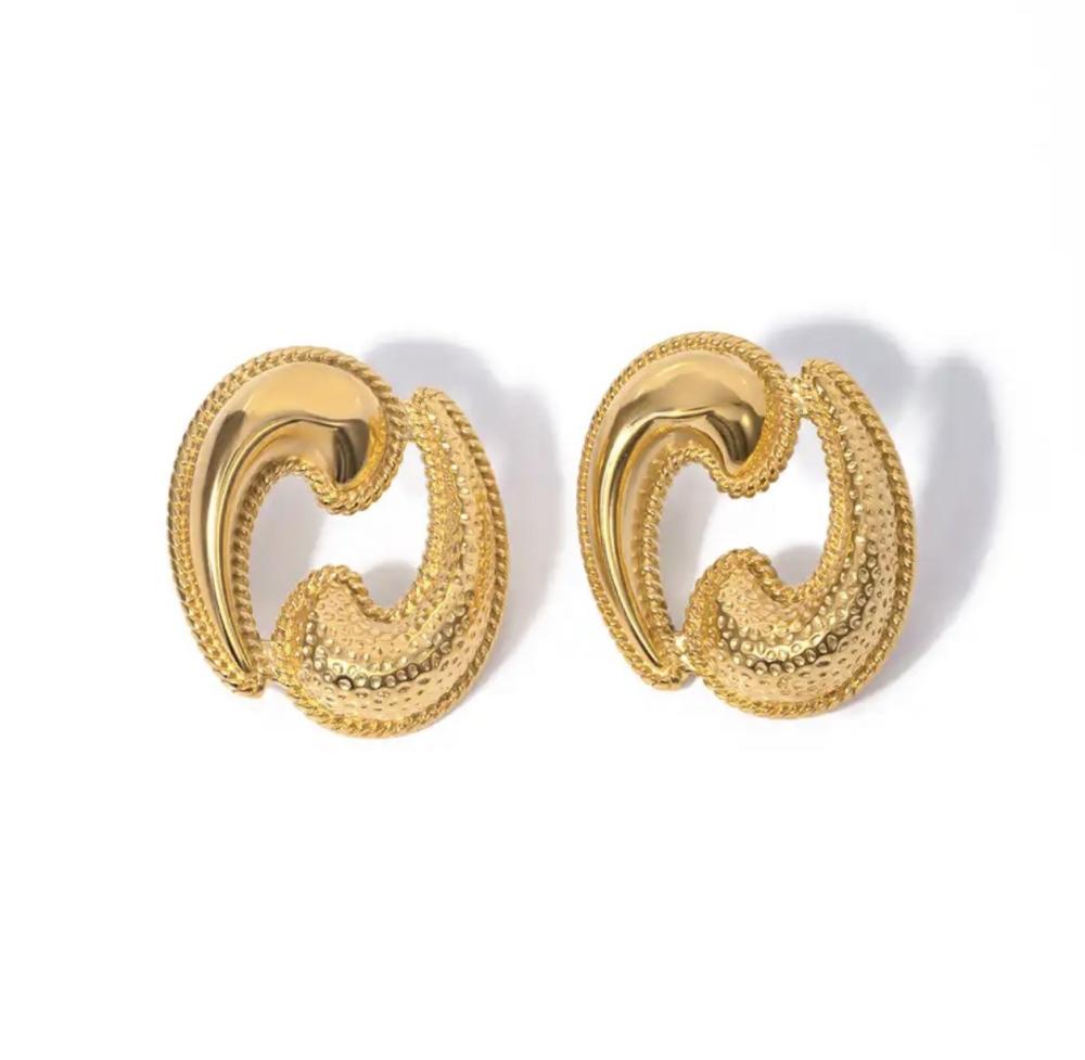 Smara 18K Gold Plated Cancer Zodiac Stud Earrings