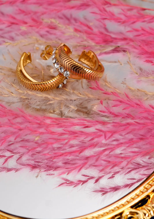 Smara Herringbone cross-stitched earrings