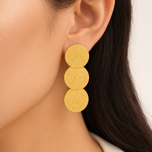 Smara Round Sparkly Dangler Earrings