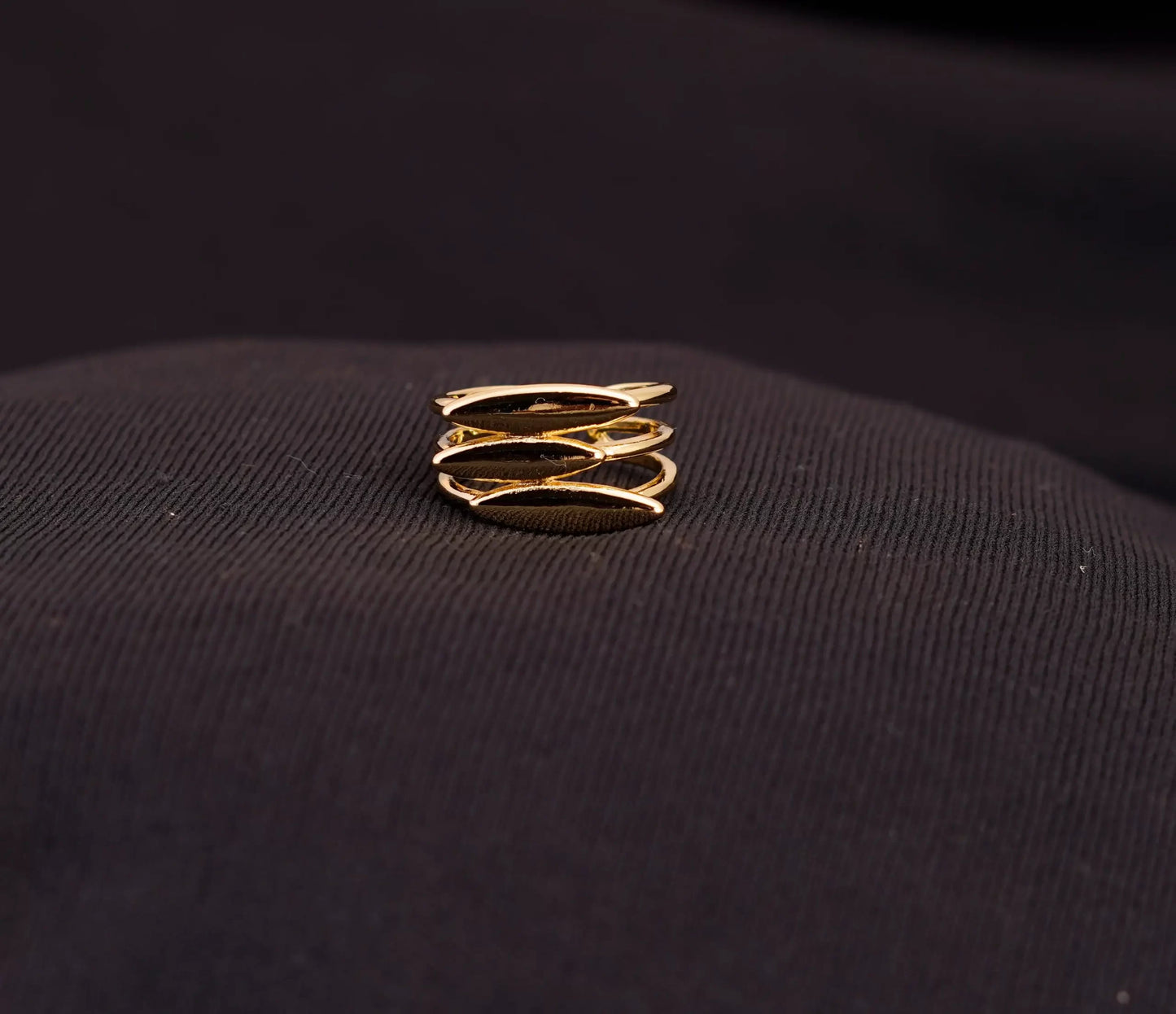 Smara Gold Plated Geometric Adjustable Ring