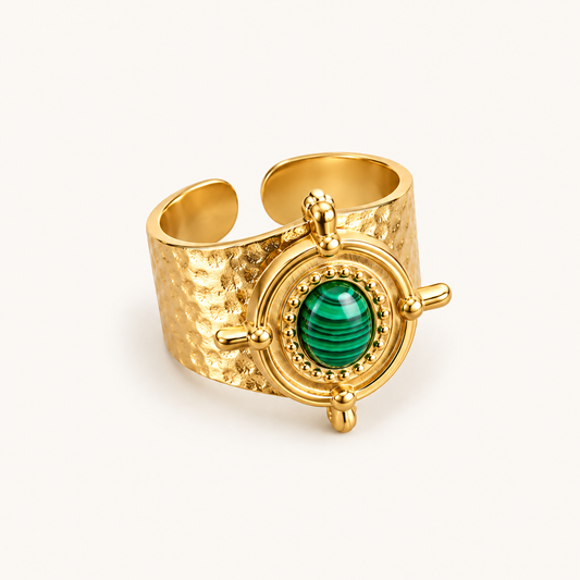 Smara Geometric Tiger's Eye Stone Adjustable Ring