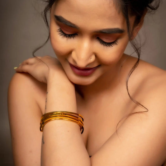 Smara Geometric 18K Gold Plated Cuff Bangle