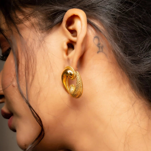 Smara 18K Gold Plated Cancer Zodiac Stud Earrings