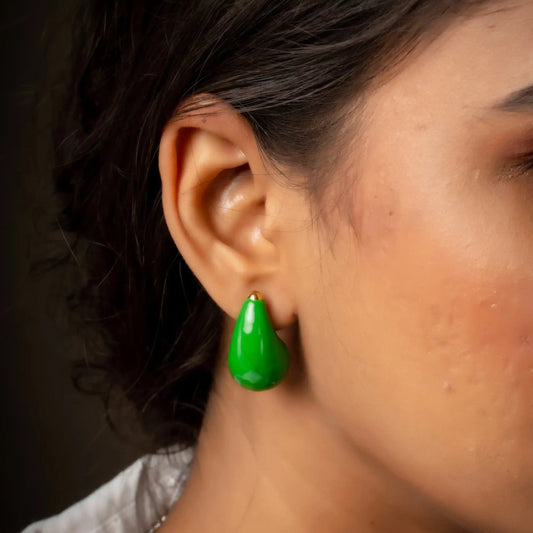 Smara Green Droplet Earrings