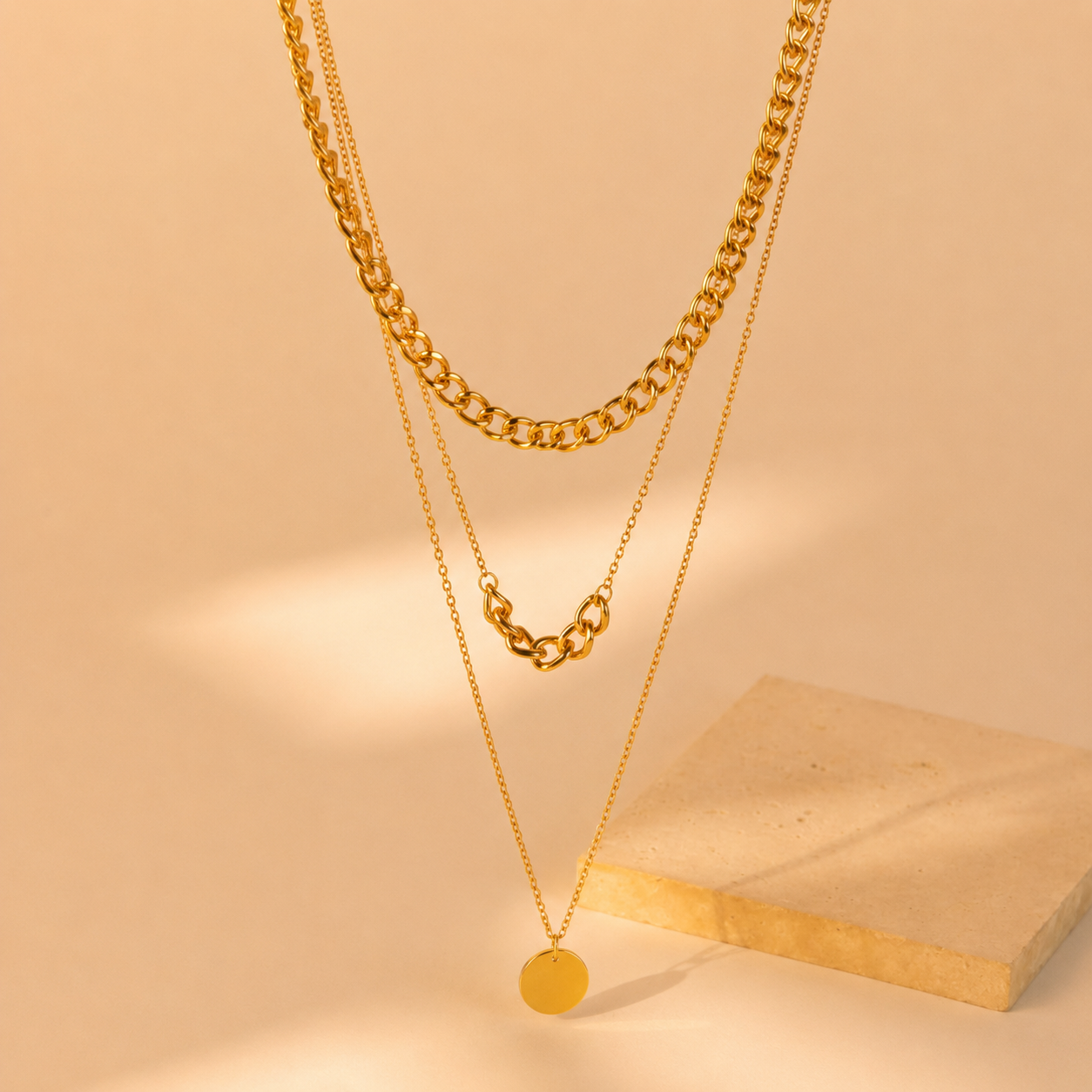 Smara Linked Gold layered Necklace
