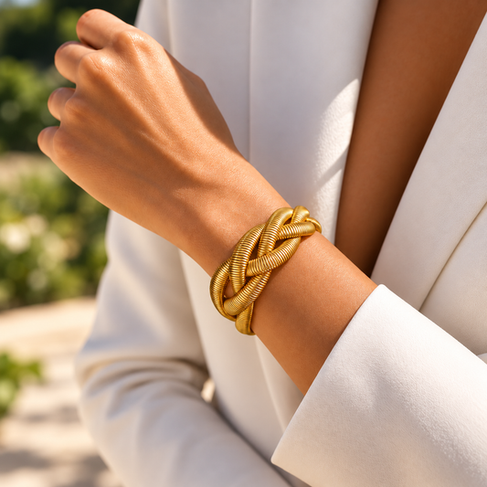 Smara Snake Bone Chain Multi-Layered Bracelet