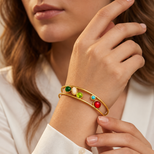 Smara Opulent Gems Cuff Bangle