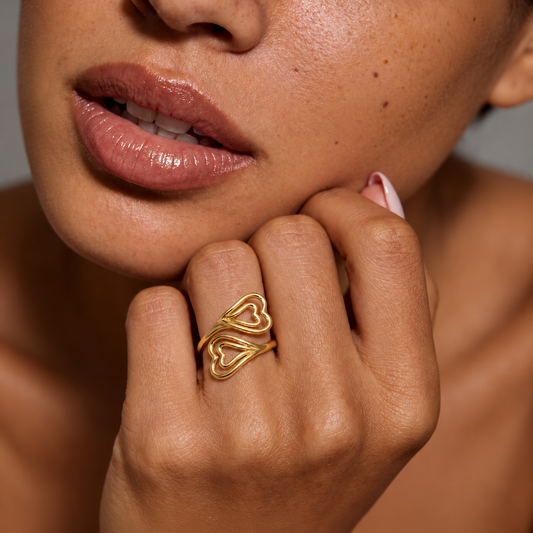 Smara Hollow Love Adjustable Ring