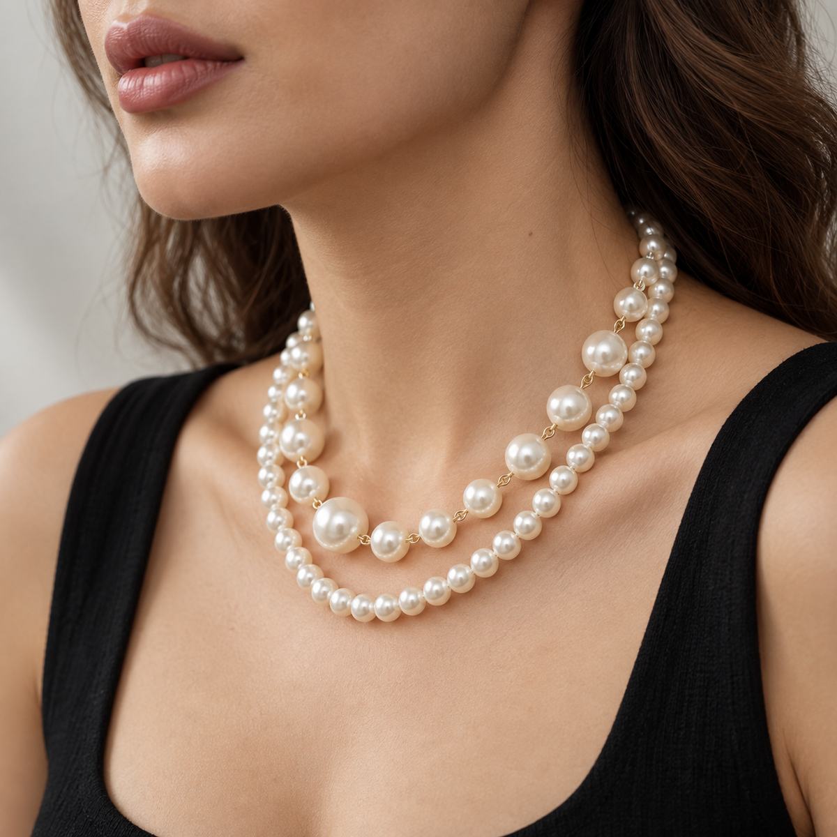 Smara Double Layered Pearl Necklace
