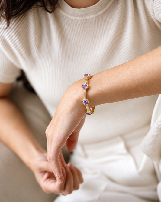 Smara Crystal Heart Bangle