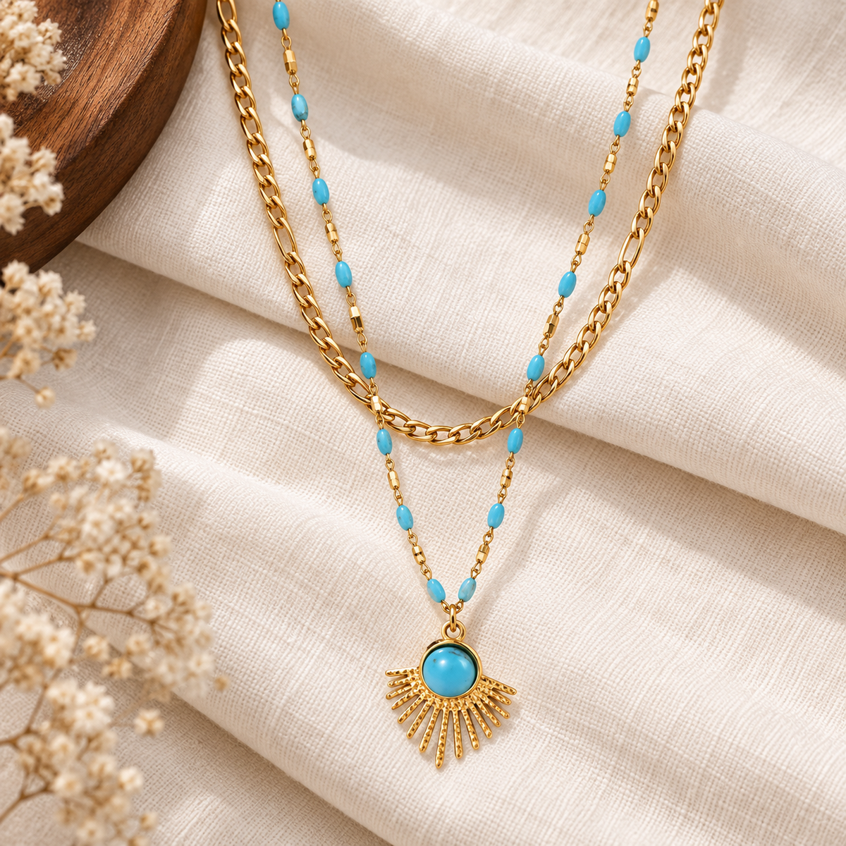 Smara Double layered Turquoise Stardom Necklace