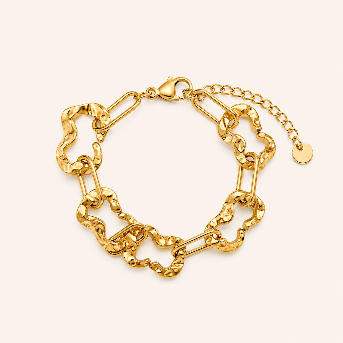 Smara Geometric Pleated Chain Bracelet