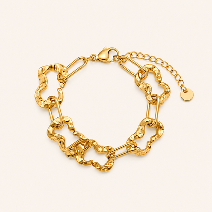Smara Geometric Pleated Chain Bracelet