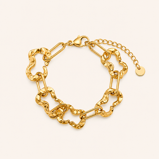 Smara Geometric Pleated Chain Bracelet