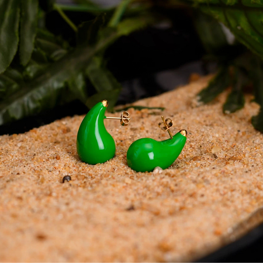 Smara Green Droplet Earrings