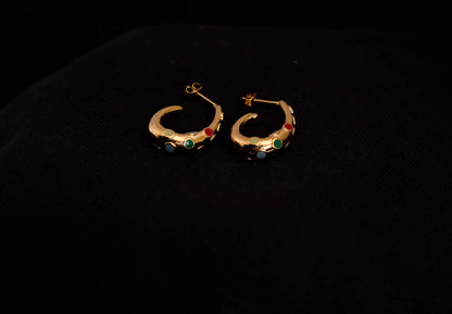 Smara Colourful Oil Dripping Earrings