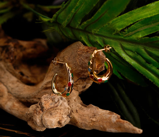 Smara Colourful Oil Dripping Earrings
