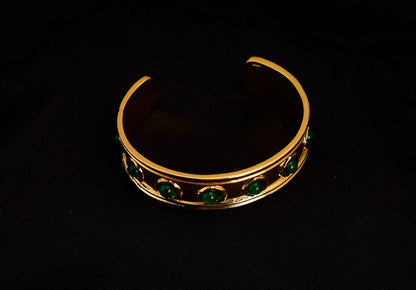 Smara Green Wide Textured Bracelet