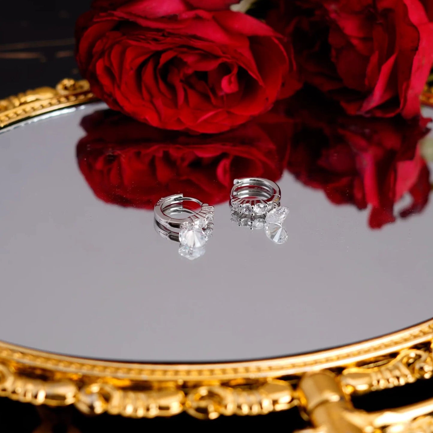 Smara White Gold American Diamond Earrings