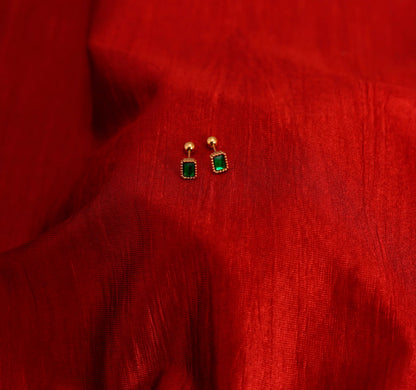 Smara Emerald Square Stud Earrings