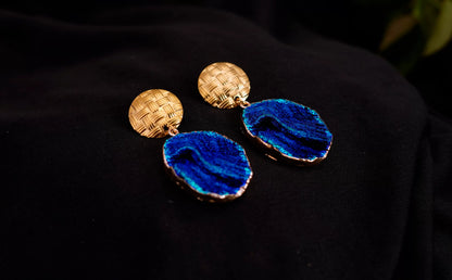 Smara Blue Lava Geometric Earrings
