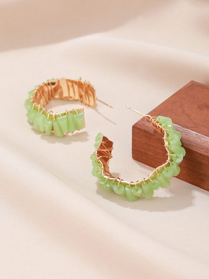 Smara Half-Hoop Tropical crystal earrings