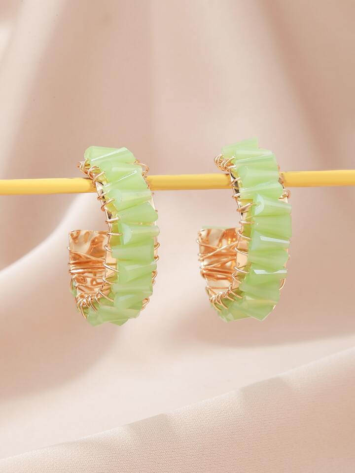 Smara Half-Hoop Tropical crystal earrings