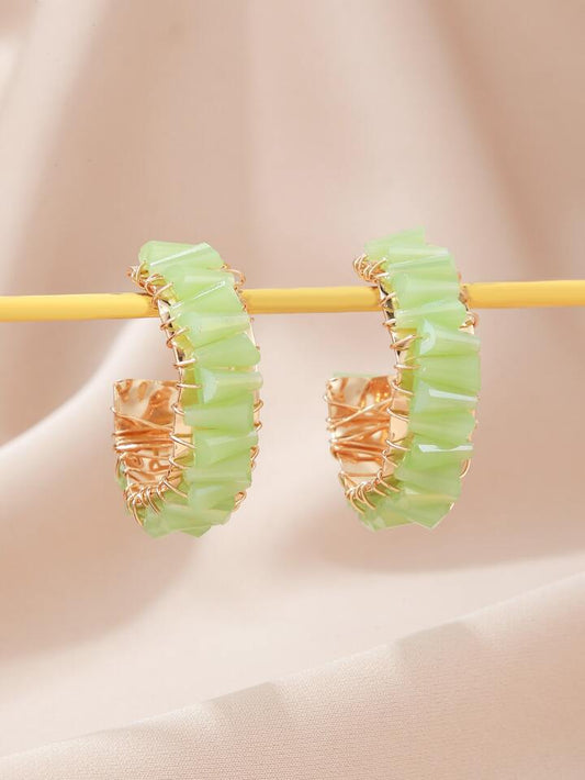 Smara Half-Hoop Tropical crystal earrings