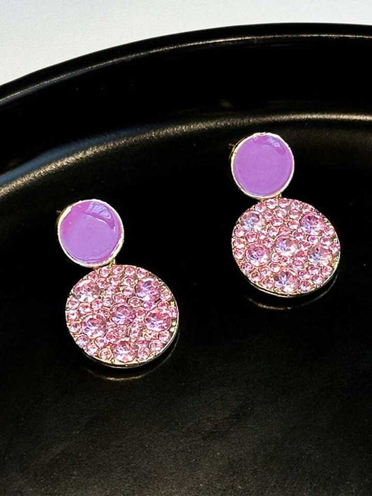 Smara Lavender Round Drop Earrings