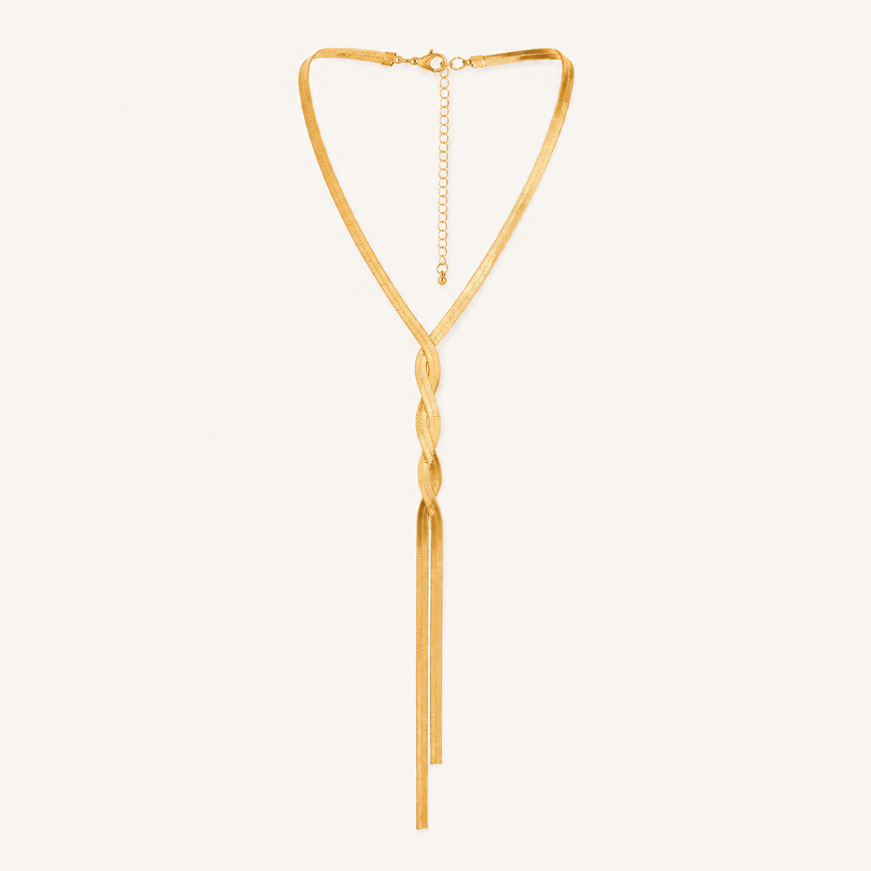 Smara Gold Tone Plated Long Tangled Necklace