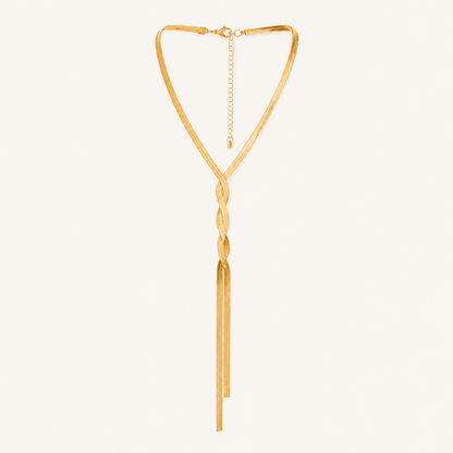 Smara Gold Tone Plated Long Tangled Necklace