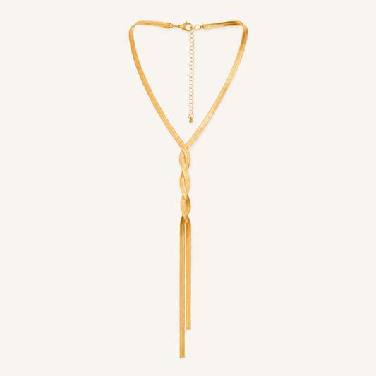 Smara Gold Tone Plated Long Tangled Necklace