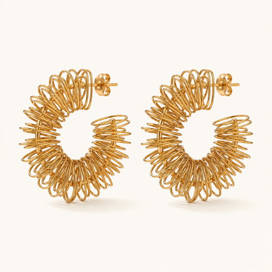 Smara 18K Gold Plated Curvy Wired Earrings