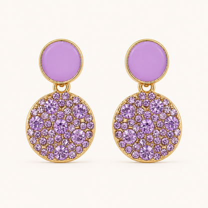 Smara 18K Gold Plated Lavender Drop Earrings