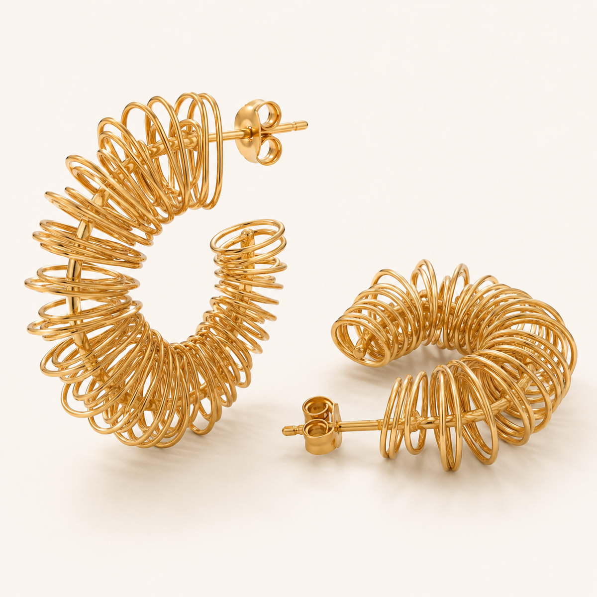 Smara 18K Gold Plated Curvy Wired Earrings