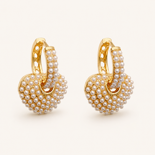 Smara Heart Pearl Earrings