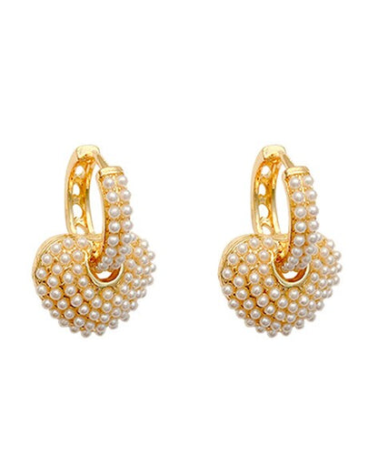 Smara Heart Pearl Earrings