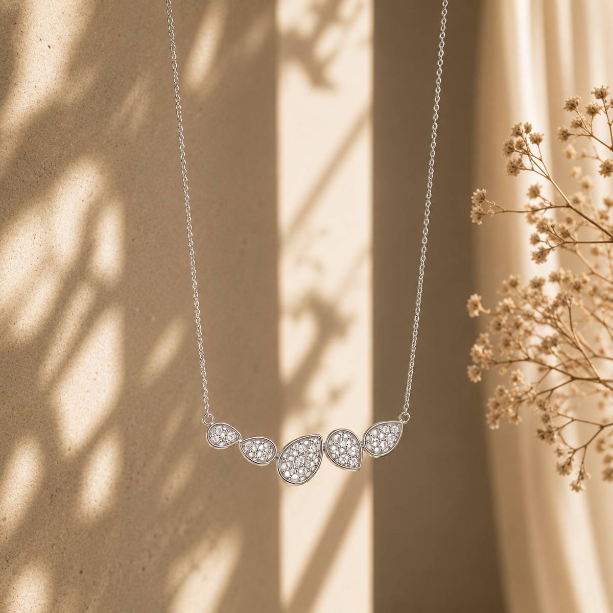 Smara Diamond Drop Shaped Necklace