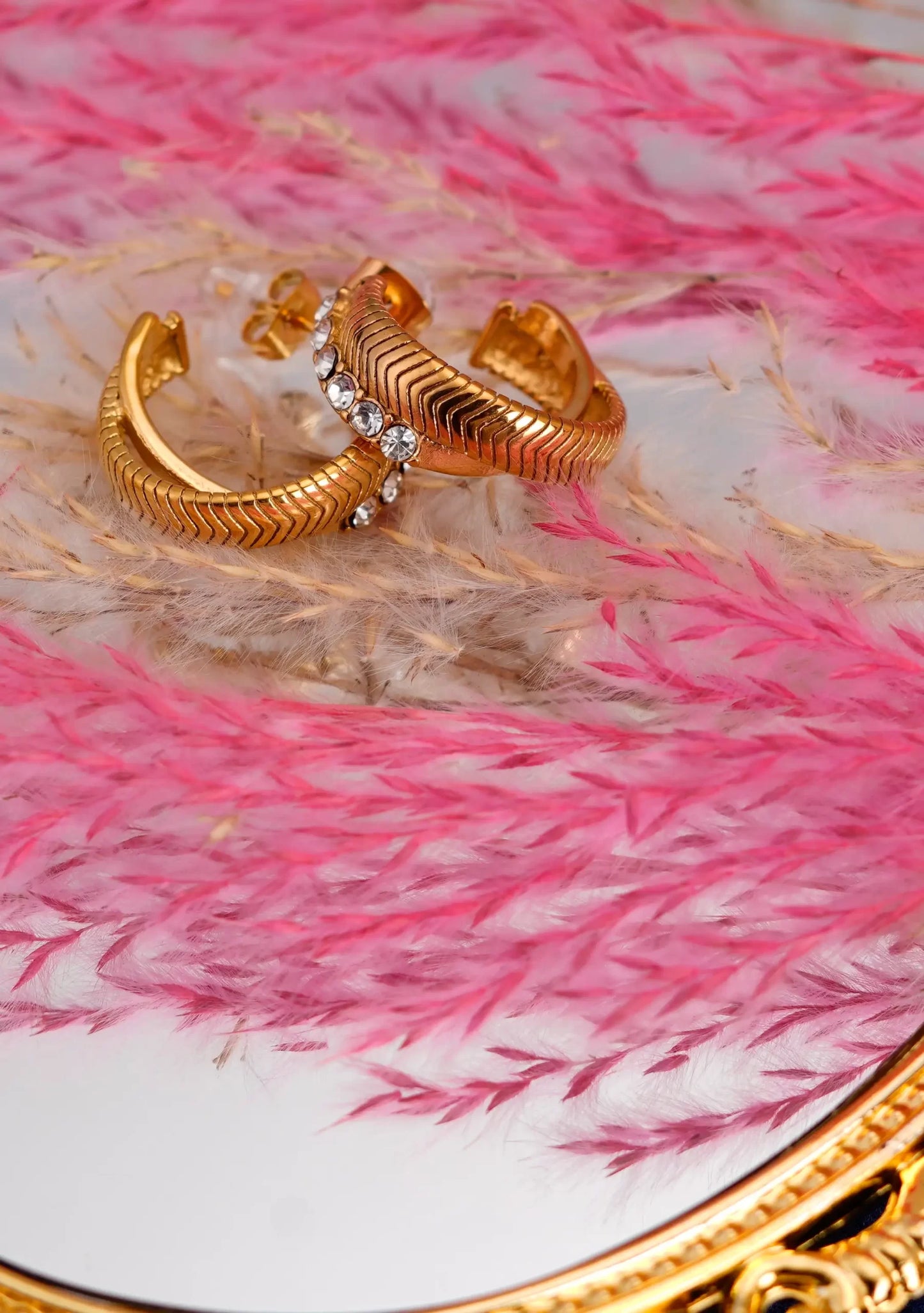 Smara Herringbone cross-stitched earrings