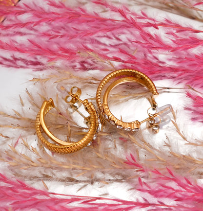 Smara Herringbone cross-stitched earrings
