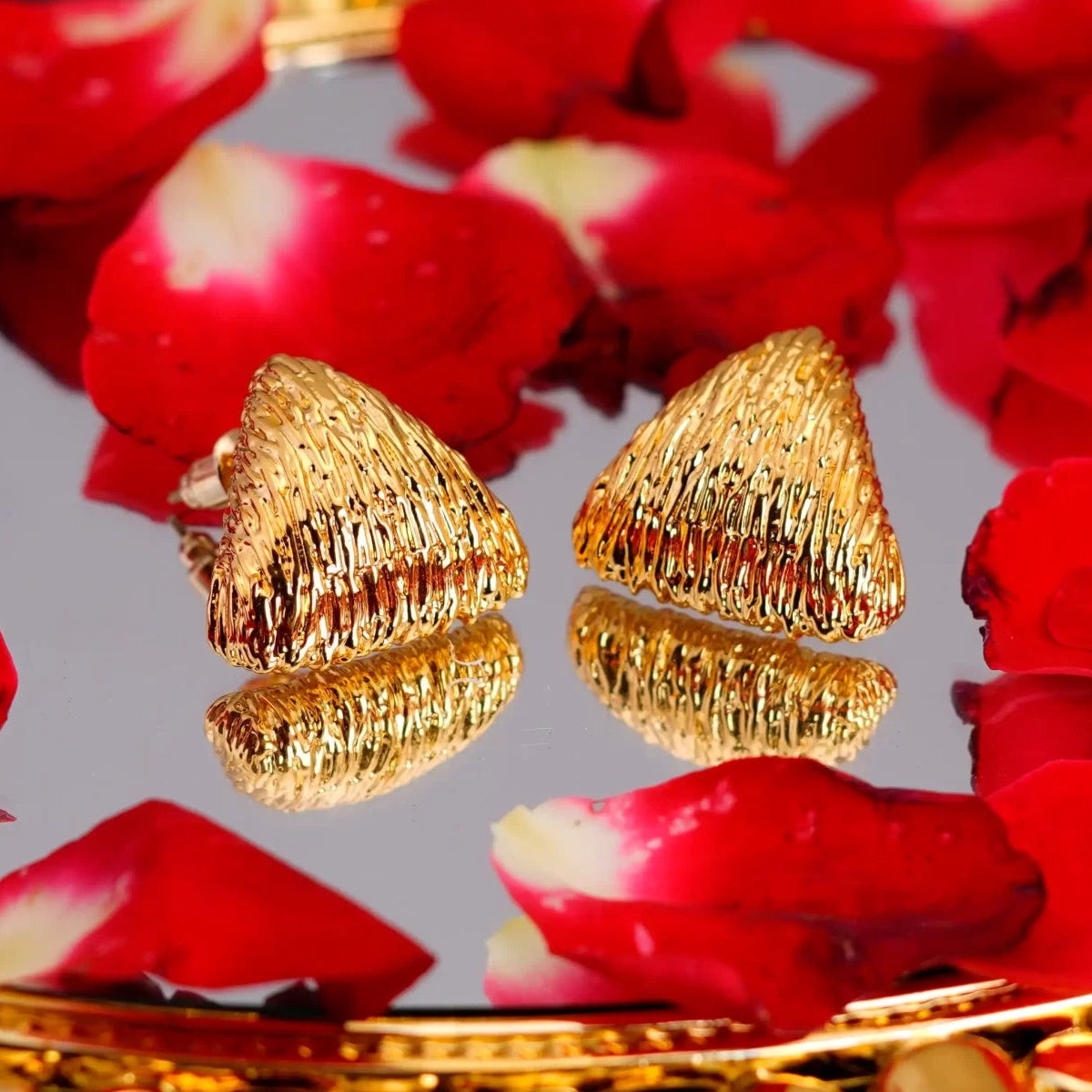 Smara Tringular Textured Earrings