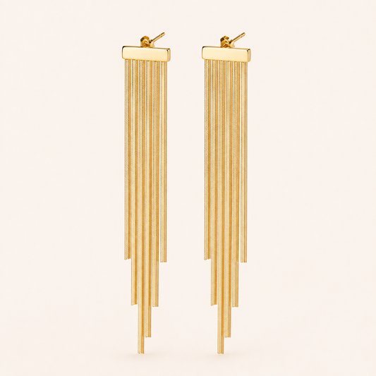 Smara Bold Chain Tassel Earrings