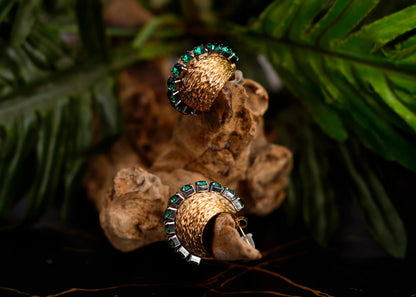 Smara Gold Ball Stone Studded Earrings