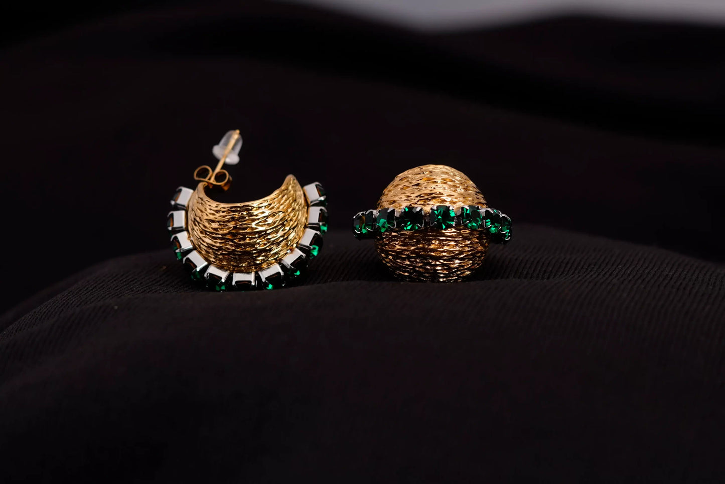 Smara Gold Ball Stone Studded Earrings