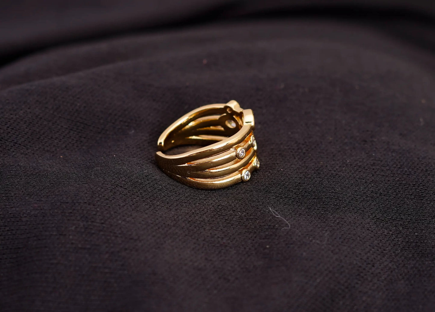 Smara Geometric American Diamond Studded Adjustable Ring